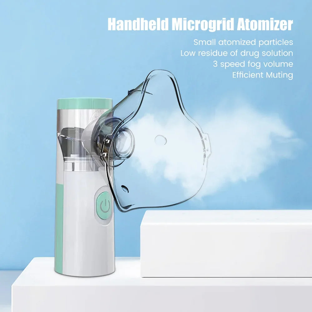 Medical Nebulizer Handheld Inhalator Mini Asthma Inhaler Silent Steam Nasal Humidifier + Blood Pressure Meter + Body Thermometer