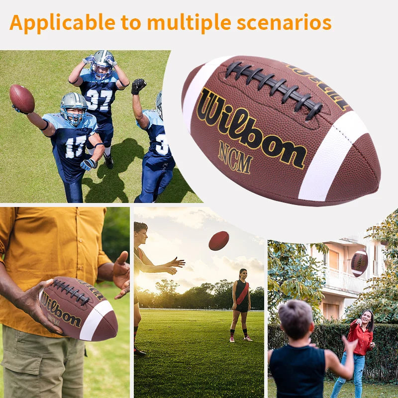 1PC High Quality Sports Size 3 6 9 Grip Official PU Leather Adult Kids Rugby American Football Balls