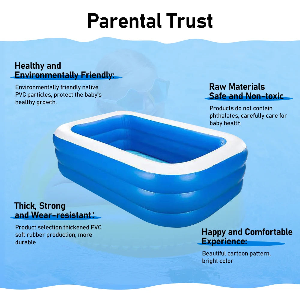 Inflatable Swimming Pool Thickened Indoor Square CHILDREN'S Swimming Pool Household Infant Inflatable Pool Outdoor Paddling Pool