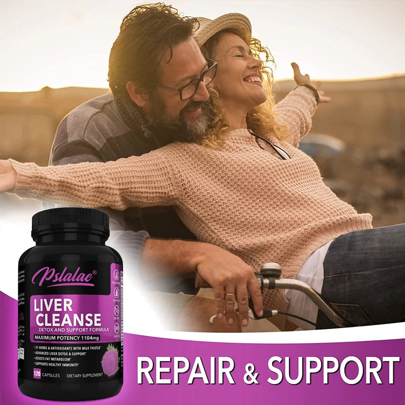 Liver Cleanse Detoxification Support Supplement - Complete Health Capsules with Artichoke, Berberine, Turmeric Herbs