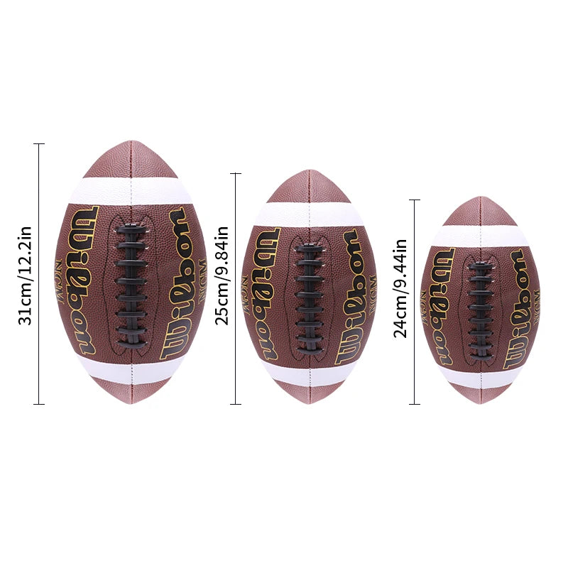 1PC High Quality Sports Size 3 6 9 Grip Official PU Leather Adult Kids Rugby American Football Balls