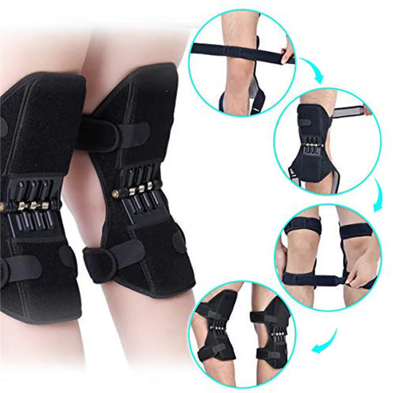 1pc Knee Booster Medical Rodillera Lift Knee Weakly Brace Joint Support Health Care Leg Stretcher Spring Stabilizer Gym Sports