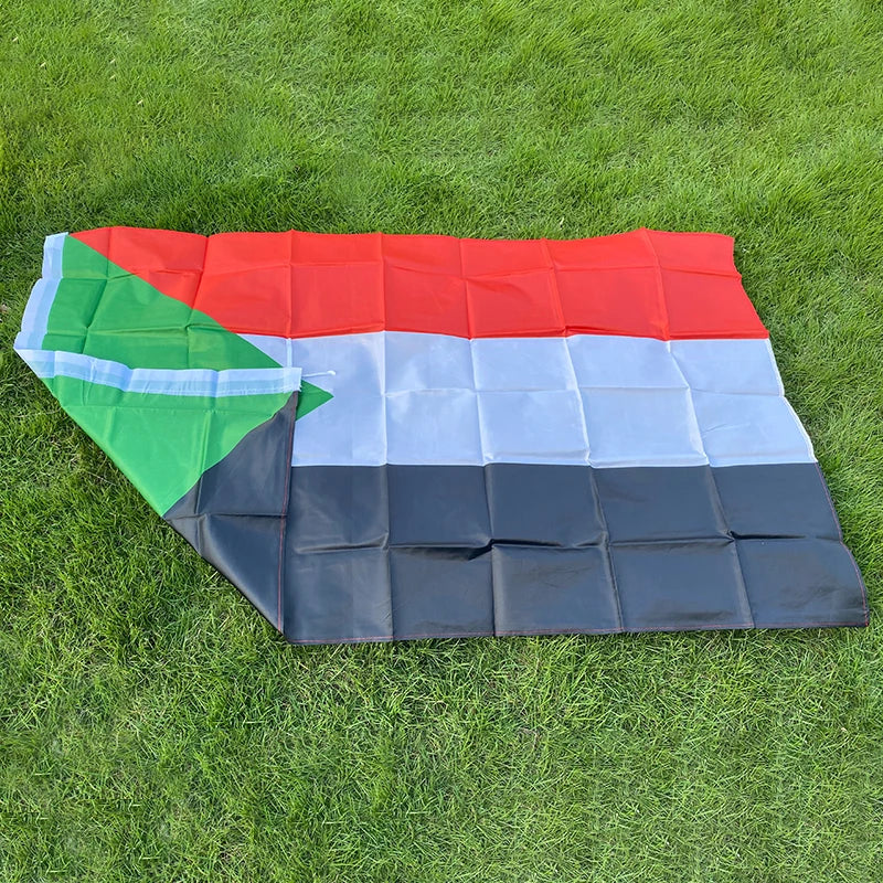 aerxemrbrae 150x90cm Sultan Flag polyester double side printed Sudan National flag banner for decor