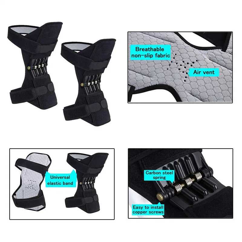 1pc Knee Booster Medical Rodillera Lift Knee Weakly Brace Joint Support Health Care Leg Stretcher Spring Stabilizer Gym Sports