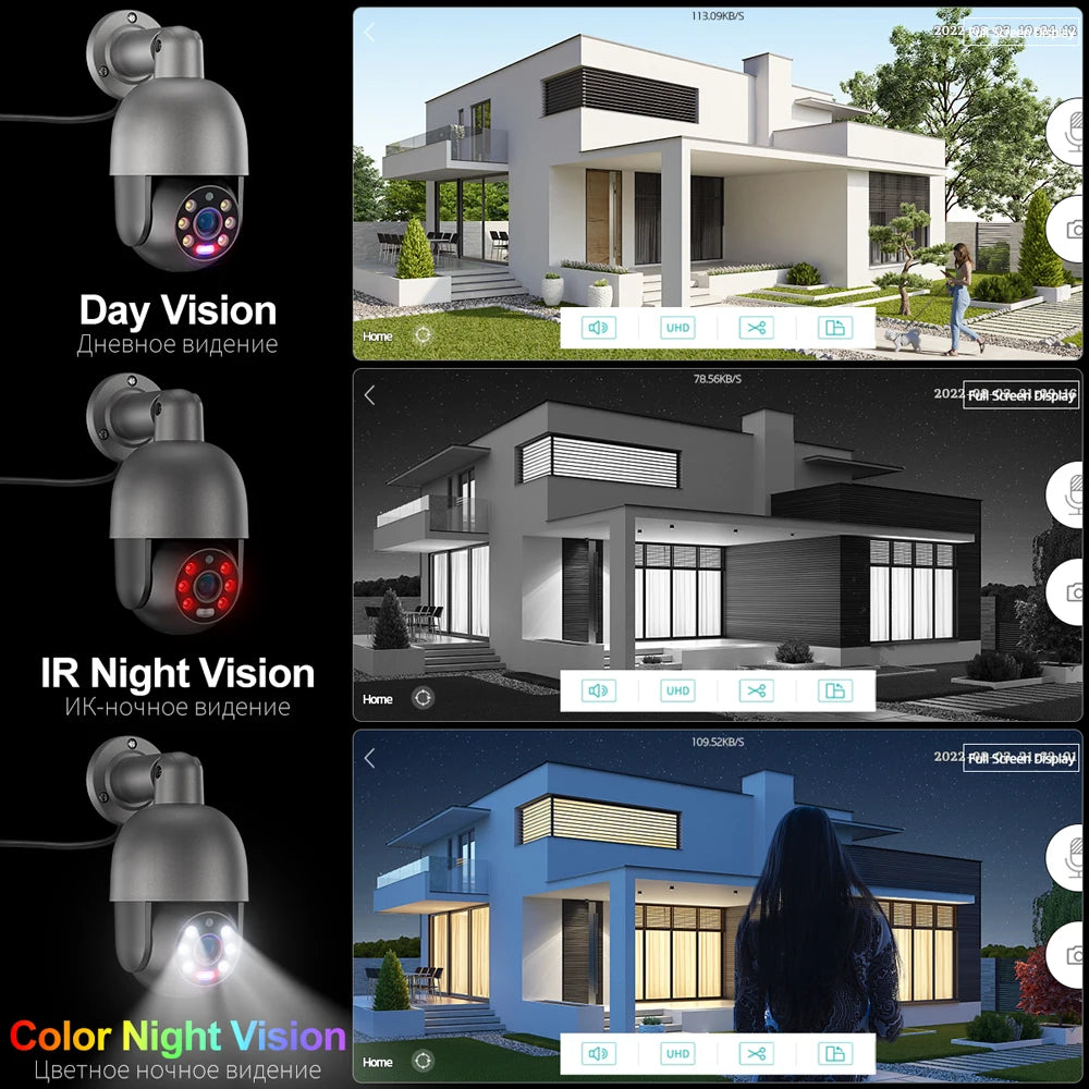 Techage 4K 8MP 5MP IP Camera Red-Blue Light Alert Human Detection Night Vision POE Security Protection Video Surveillance Camera