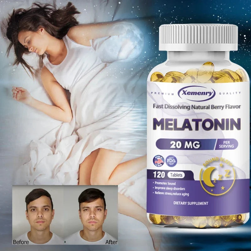 New Upgraded Melatonin Softgels, Helps You Fall Asleep Faster, Stay Deeper, and Improve Sleep Quality, 120 Capsules