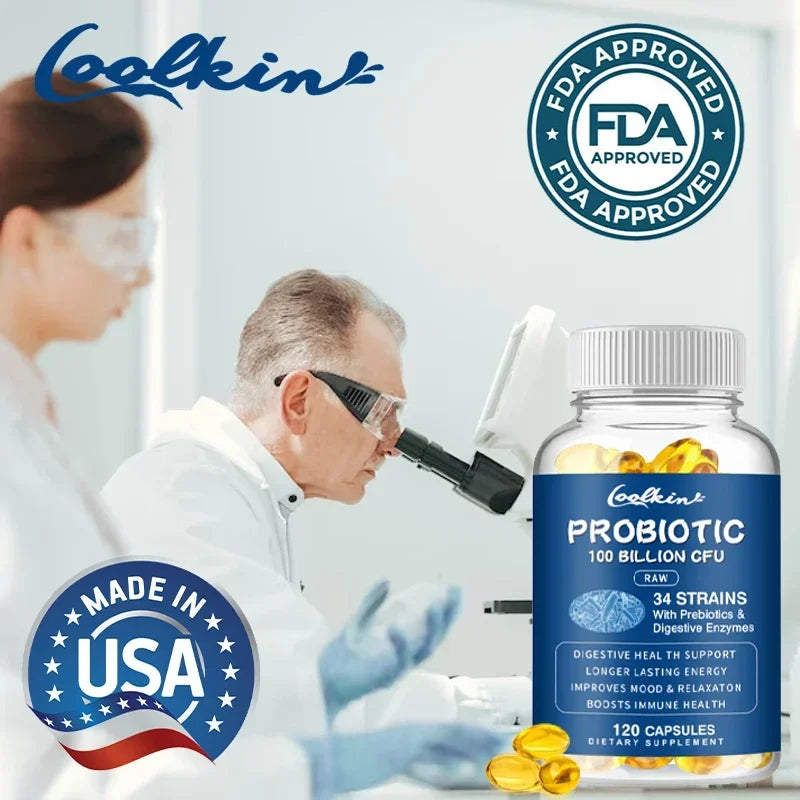 100 Billion Probiotic Supplement - Improves Digestion and Relieves Bloating and Constipation, Promotes Immune Health