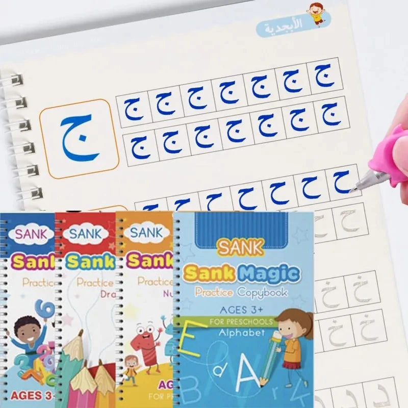 Reusable Arabic Magic Practice Copybook For Kids Writing Groove Arabic Alphabet Wordpad For Baby Word Children Calligraphy Book