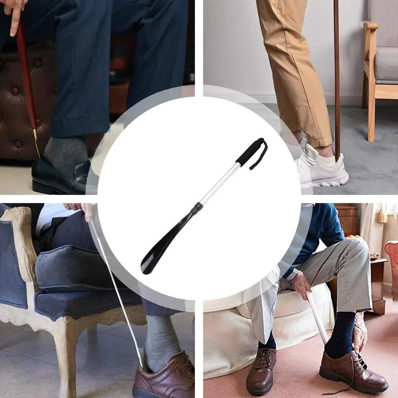 Long Handle Shoe Horn Adjustable Expander Foot Shoehorn Long Handled 31 Inch Telescopic Shoehorn Elderly Disabled Assist Device