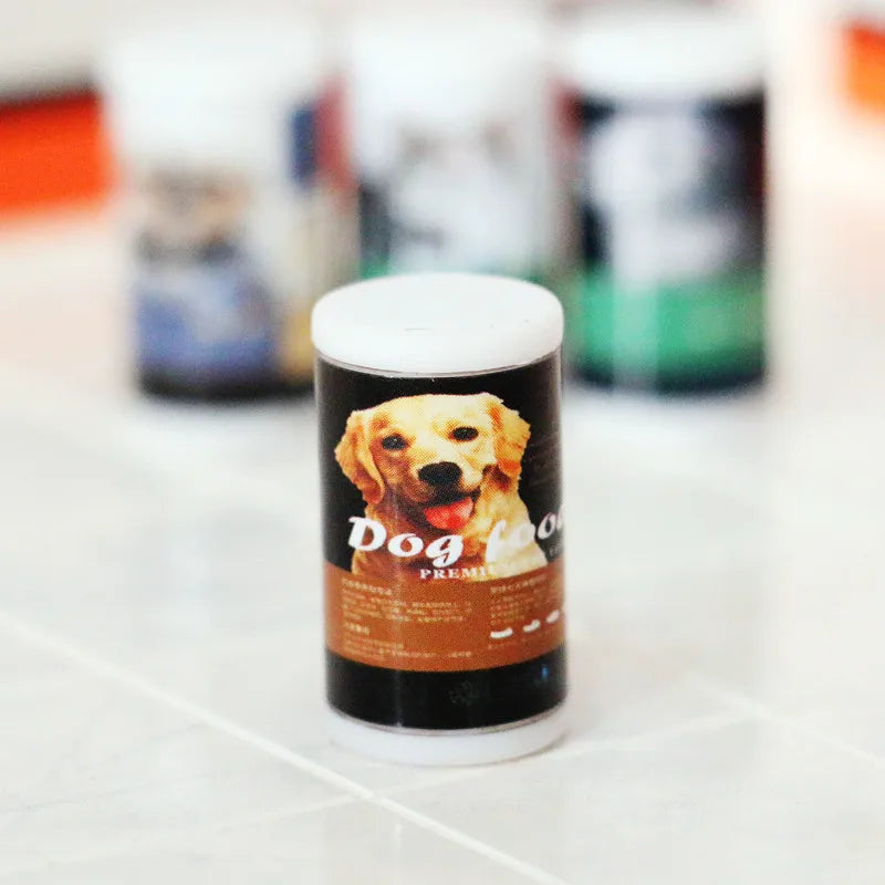 2Pcs 1/12 Miniature Dollhouse Decor Accessories Simulated Dog Cat Food Model Toys For Barbies Blyth Bjd Ob11 Dolls Pretend Play