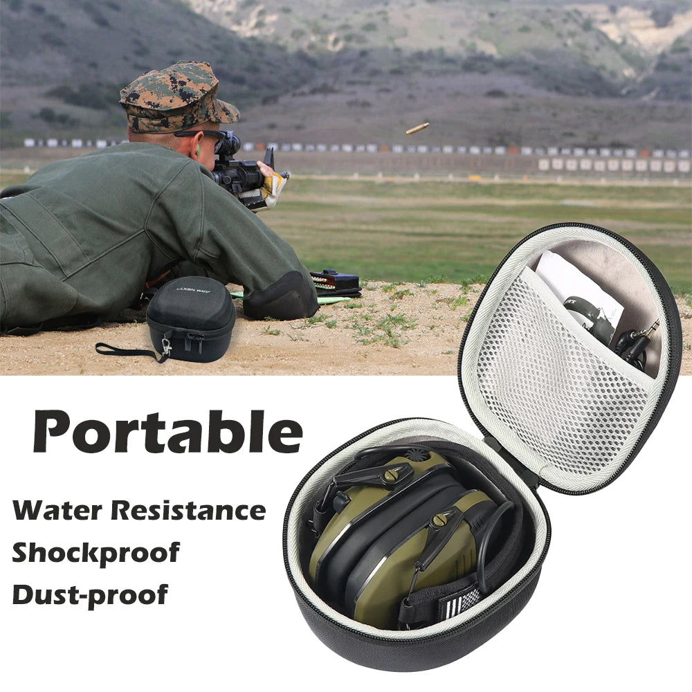 Electronic Earmuff Active Headphone Range Shooting Hunting Hearing ear Protection Noise Canceling Adjustable Headphone with Case