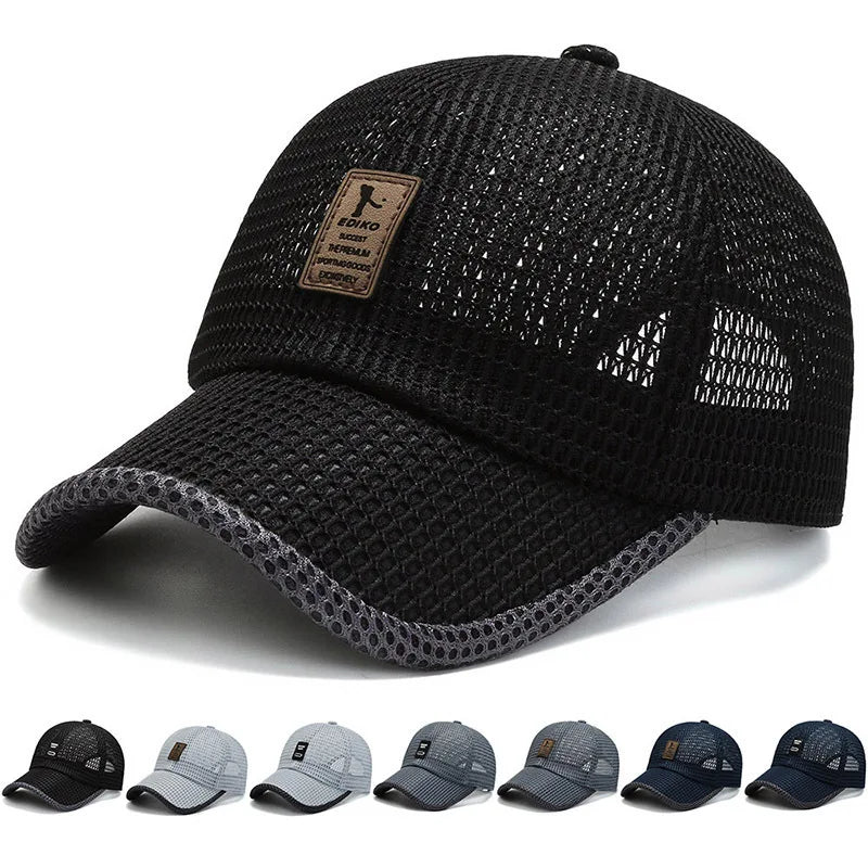 Fashion Mens Summer Outdoor Sport Baseball Hat Running Visor Cap Hot Popular New Cool Mesh Cap Leisure Baseball Cap