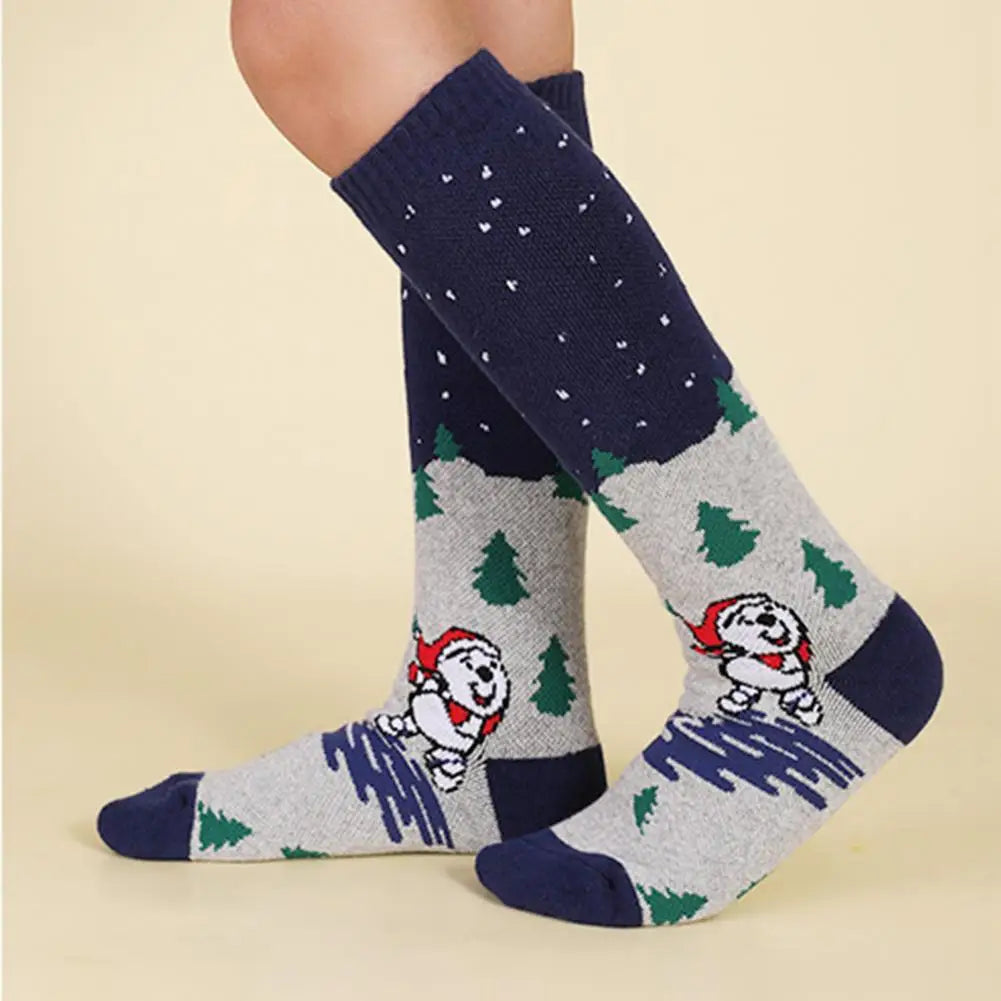 Ski Socks 1 Pair No Odor Non-Slip Washable Toddler Road Bicycle Socks Ski Stockings for Kids
