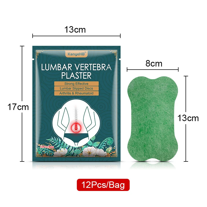 12pcs=1bag Back Pain Relief Patch Herniated Disc Plaster Medical Chinese Medicine Nerve Pain Relax Muscles Joints Patches W009