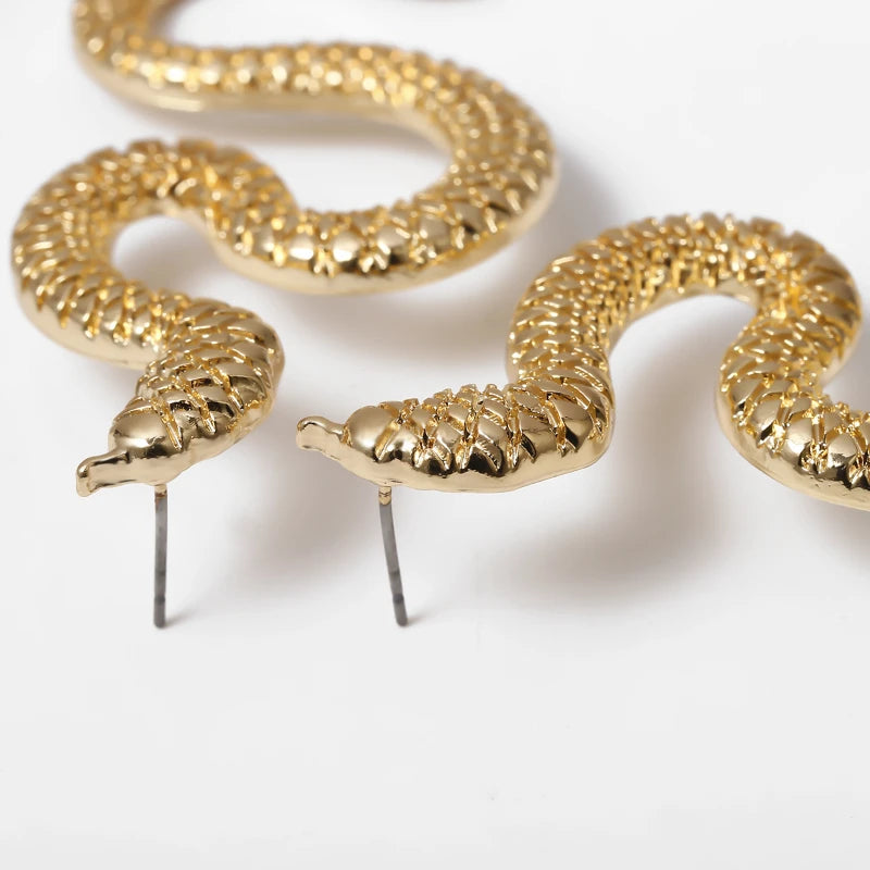 Modern Jewelry Snake Earrings Personality Design Hot Sale Cool Metallic Drop Earings For Women Female Party Gift Dropshipping
