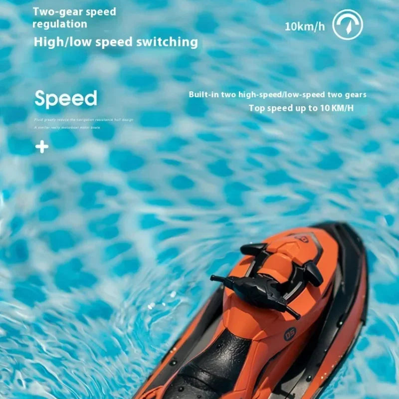 High-Speed Remote Control Boat 2.4G RC Jet Ski Mini Electric Motorboat for Kids Wireless Summer Water Play Ideal as a gift