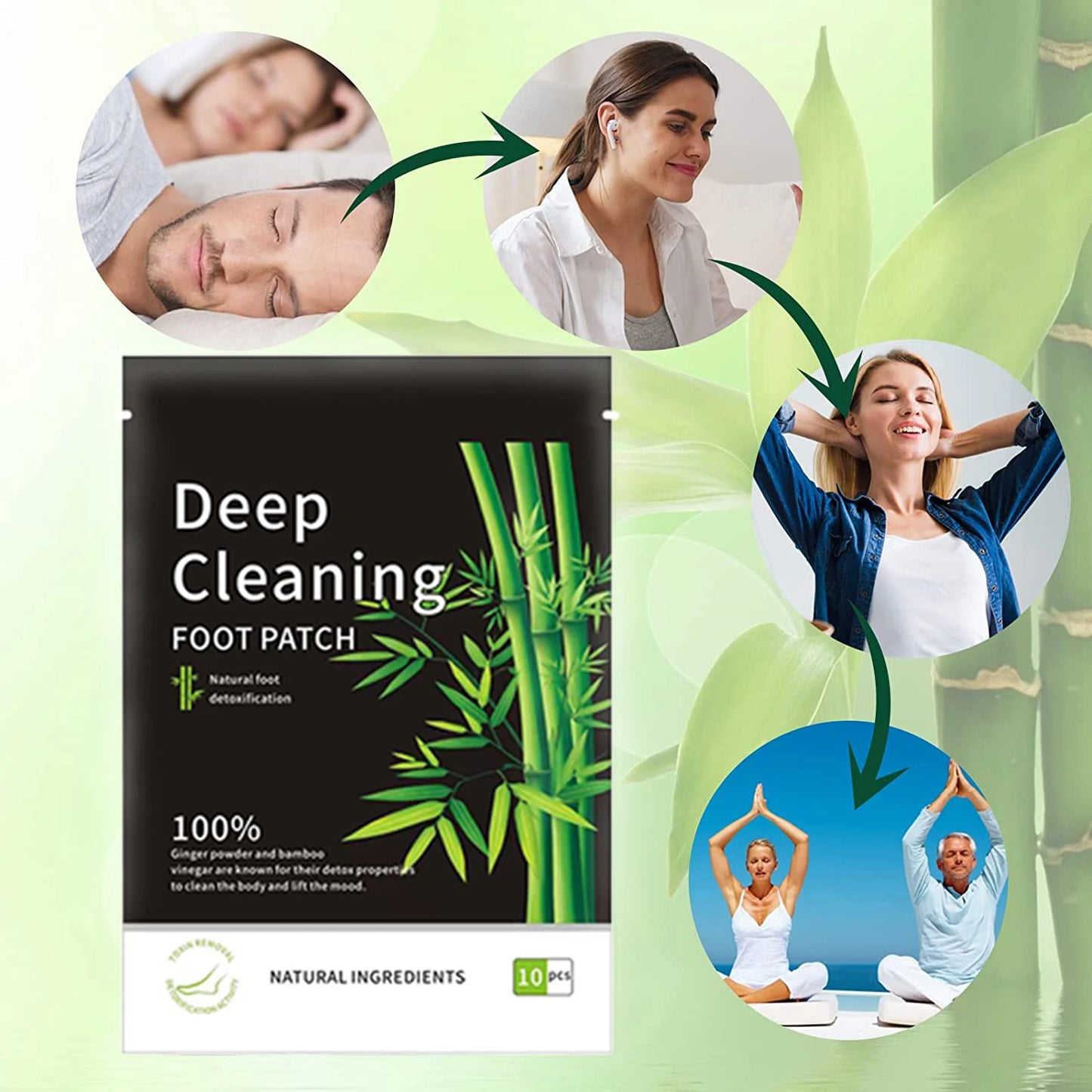 Deep Cleansing Foot Patch for Better Sleep Premium Bamboo Charcoal Foot Pads With Ginger Powder Foot Care