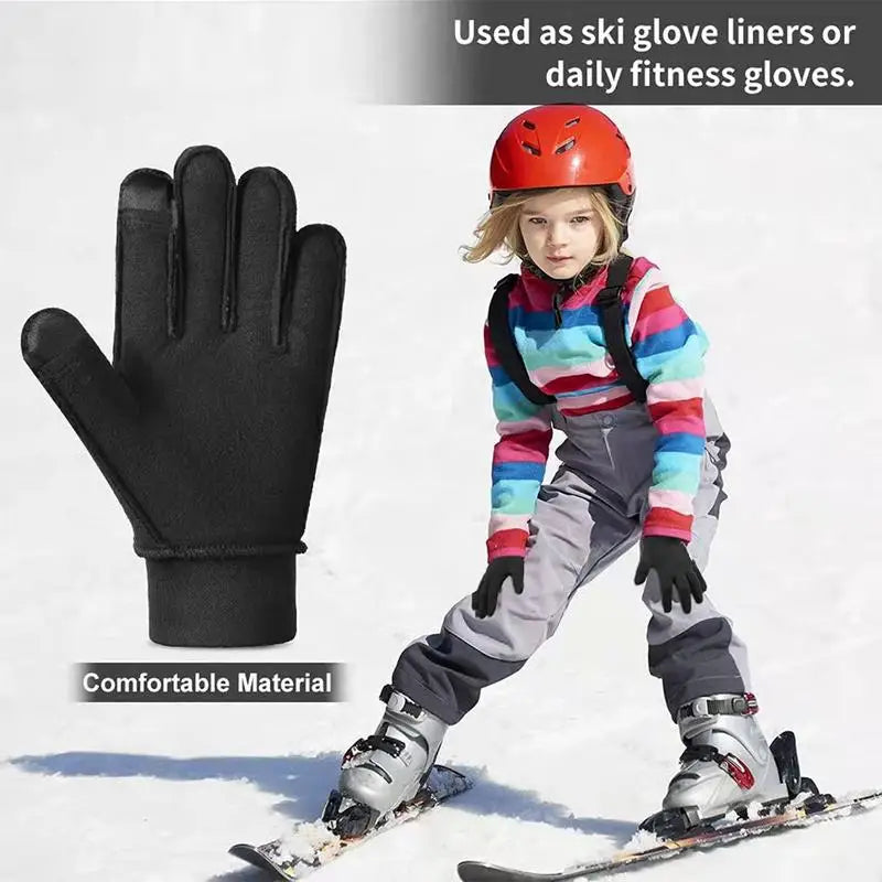 Non-Slip Kids Cycling Gloves Bicycle Full Finger Touch Screen Glove Fit Boy Girl And Youth Outdoor Activity