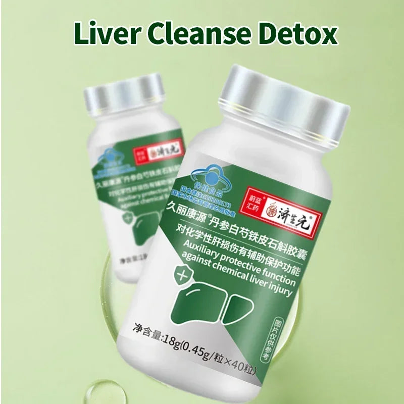 Liver Detox Capsules Fatty Liver Cleanse Function Dendrobium Candidum Herbal Prevent Cirrhosis Diseases Treatment Supplements