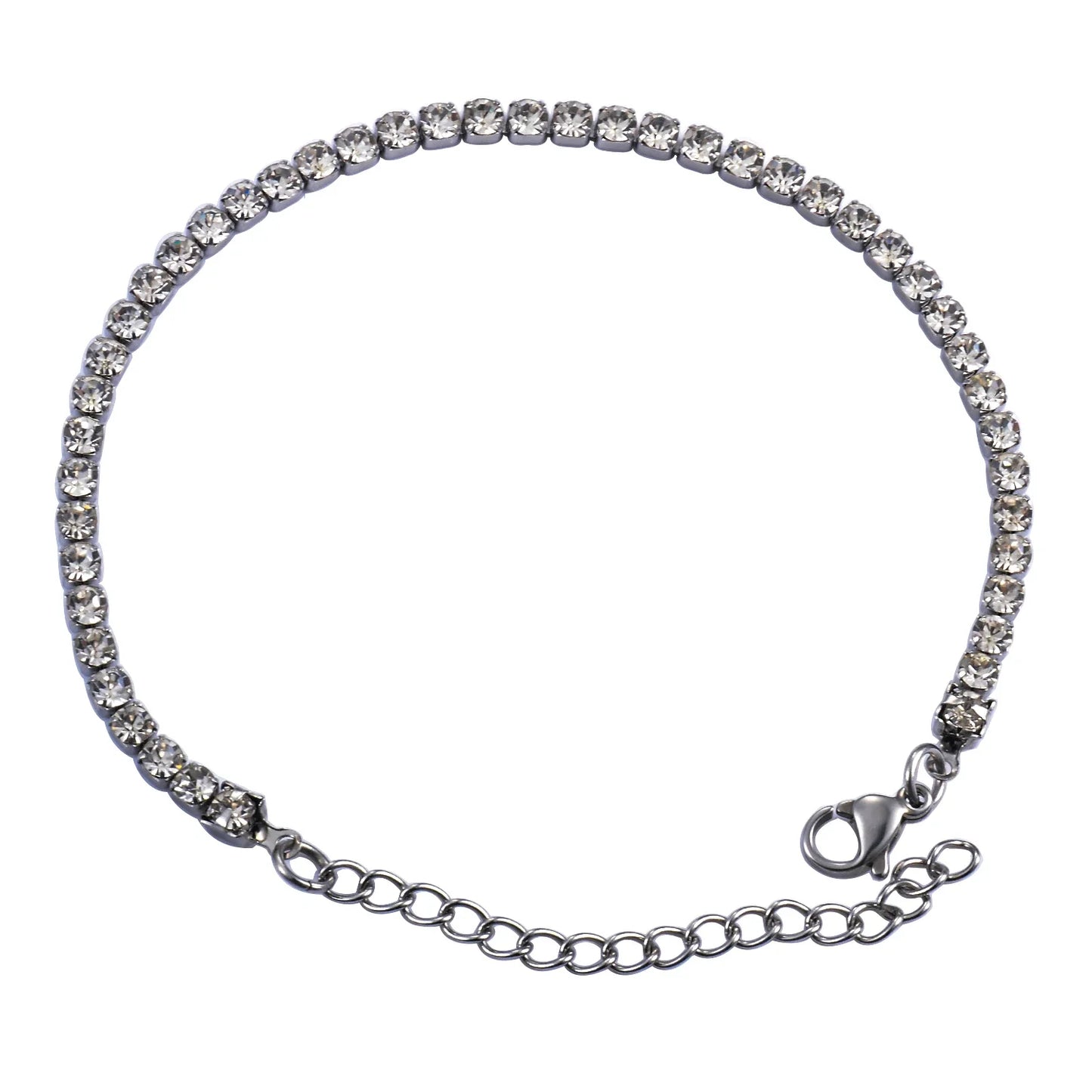 Hot Sale New Style Stainless Steel Charm Buling Shine Zircon Crystal Bracelet Link Chain For Women Girls Fashion Jewelry