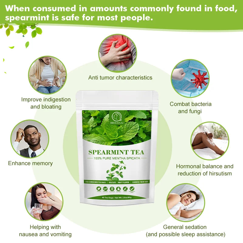 Free Shipping Spearmint Leaves Bag Help Sleep Relieve Insomnia Cleaning the Intestines Relieve Bloating&Colon Balancing Hormones