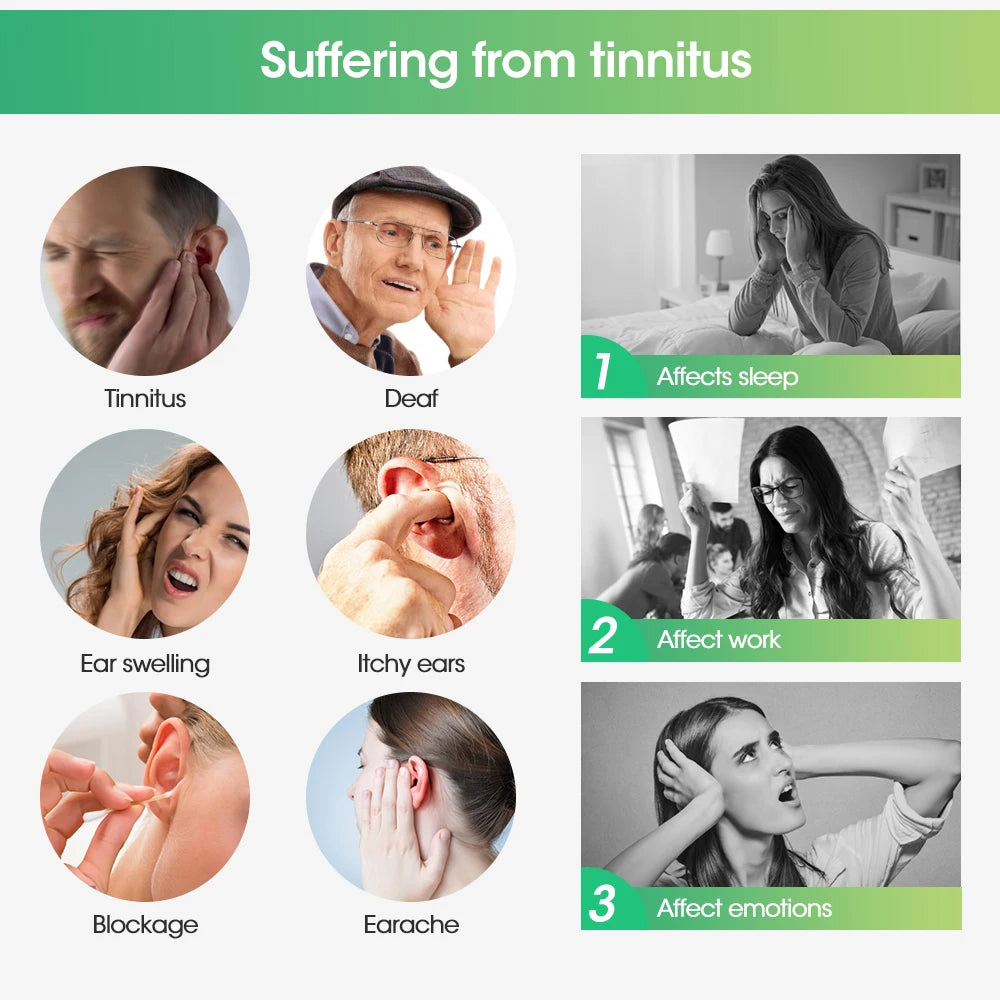 10Pcs Tinnitus Treatment Patch Ear Health Patch Natural Plant Ingredients Relieve Headache Tinnitus Deaf Insomnia Anxiety