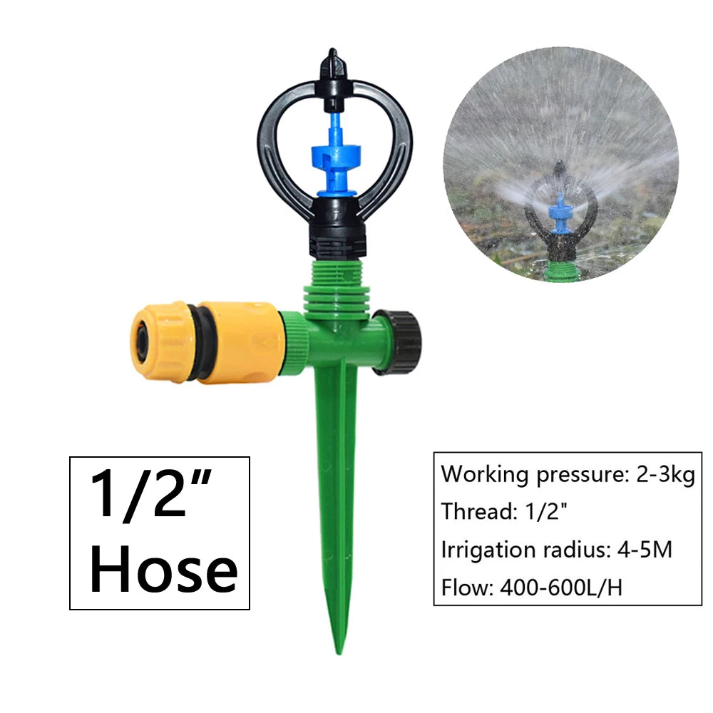 Automatic 360 Degrees Rotary Watering Sprinklers G1/2 Thread Vortex Nozzle For Farm Garden Lawn Irrigation