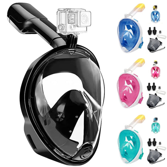 Full Face Snorkeling Mask Diving Swimming Snorkel Set Pool Underwater Scuba Goggles Anti-Fog Anti-Leak Easy Breath