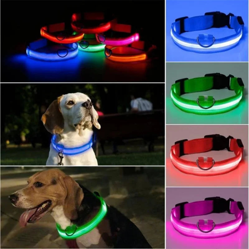 USB Charging LED Dog Collar Dog Safety Night Light Flashing Necklace Fluorescent Collars Pet Supplies