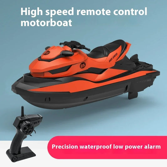 High-Speed Remote Control Boat 2.4G RC Jet Ski Mini Electric Motorboat for Kids Wireless Summer Water Play Ideal as a gift