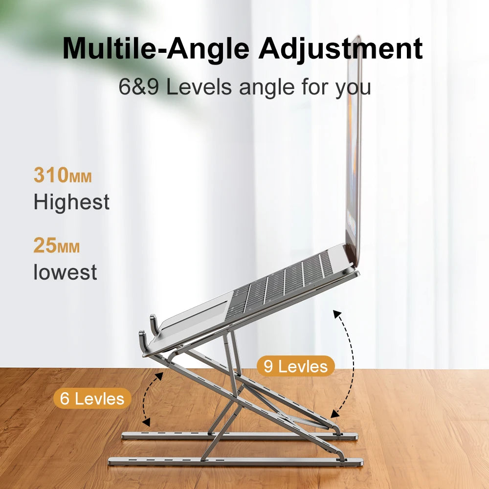 Portable Laptop Stand Aluminium Support Laptop Base For Macbook Pro Holder Adjustable PC Tablet Stand Computer Accessories