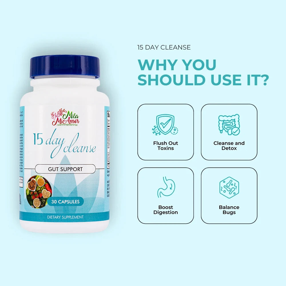 15-Day Colon Cleanse and Detox Capsules To Support Overall Colon, Healthy Digestion, Gut, Metabolism, and Detoxification