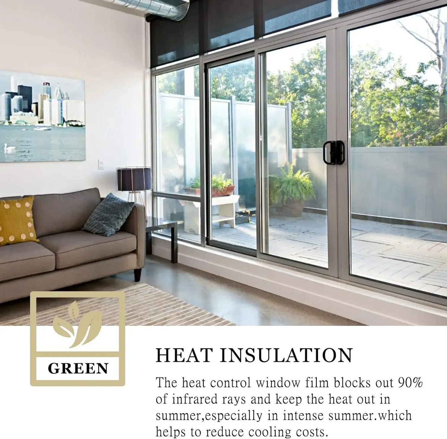 2/3/5Meter Self-Adhesive Glare Control Glass Sticker One Way Anti Look Window Film Building Décor Blockout Privacy Window Tint