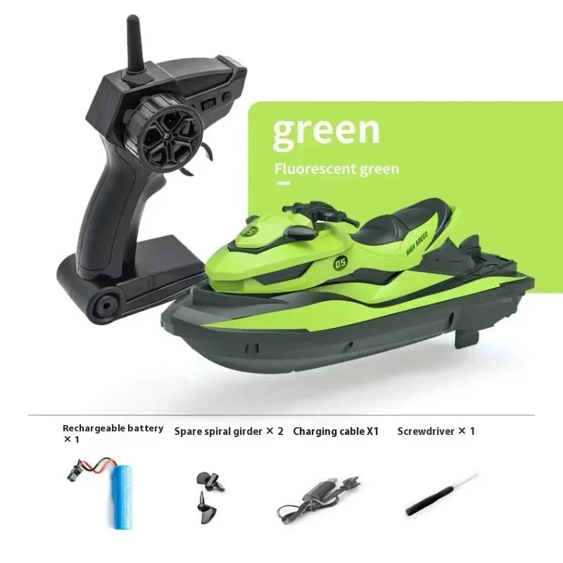 High-Speed Remote Control Boat 2.4G RC Jet Ski Mini Electric Motorboat for Kids Wireless Summer Water Play Ideal as a gift