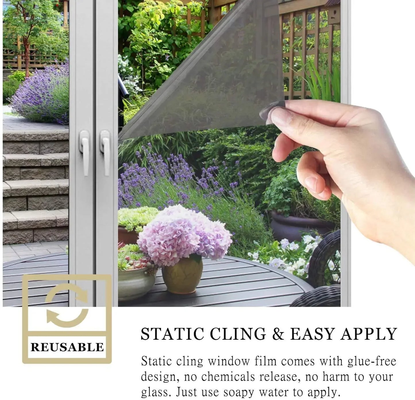 2/3/5Meter Self-Adhesive Glare Control Glass Sticker One Way Anti Look Window Film Building Décor Blockout Privacy Window Tint