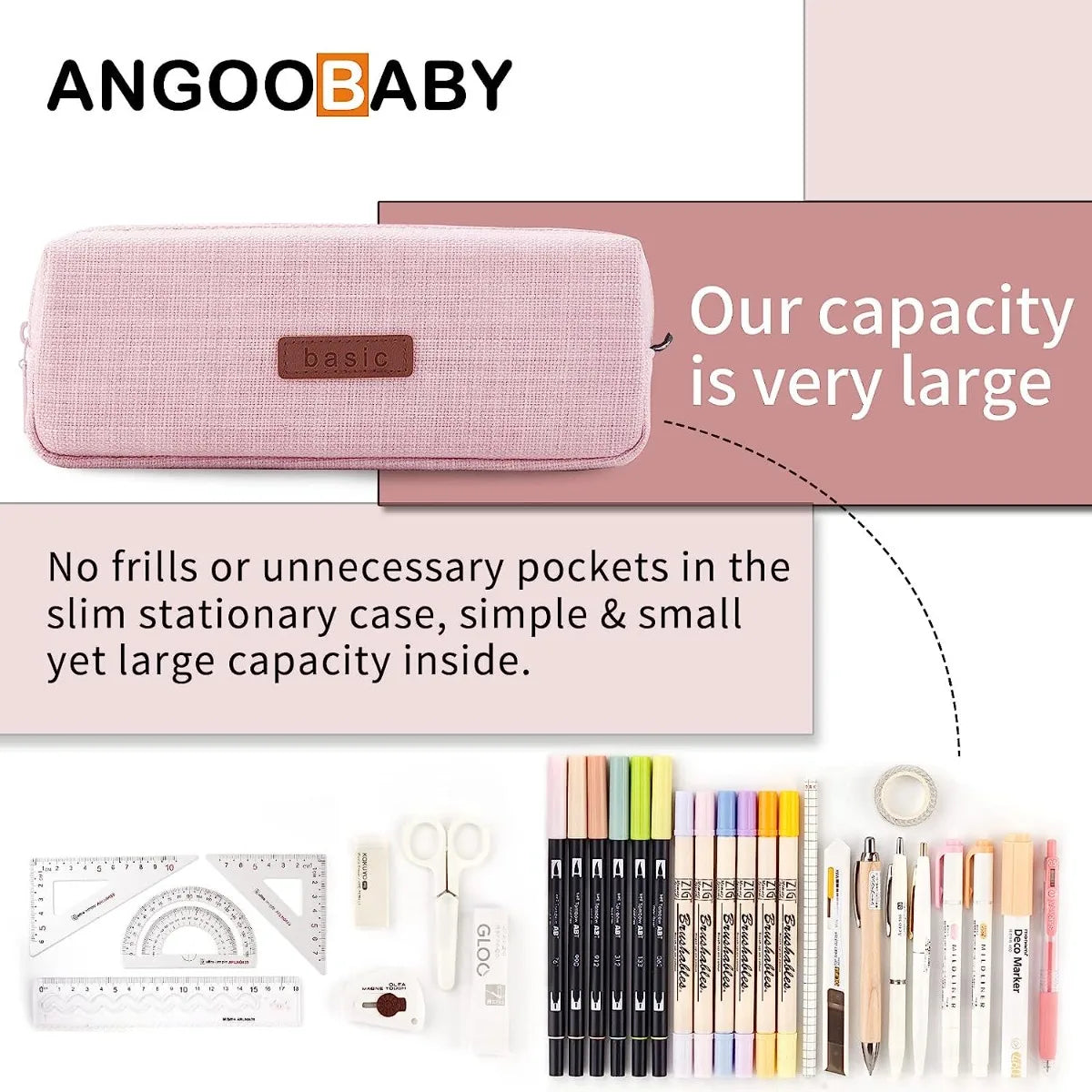 Kawaii Pencil Case for Girls Boys Large Capacity Cute Washable Pen Cosmetic Bag Multicolor Optional School Supplies Stationery
