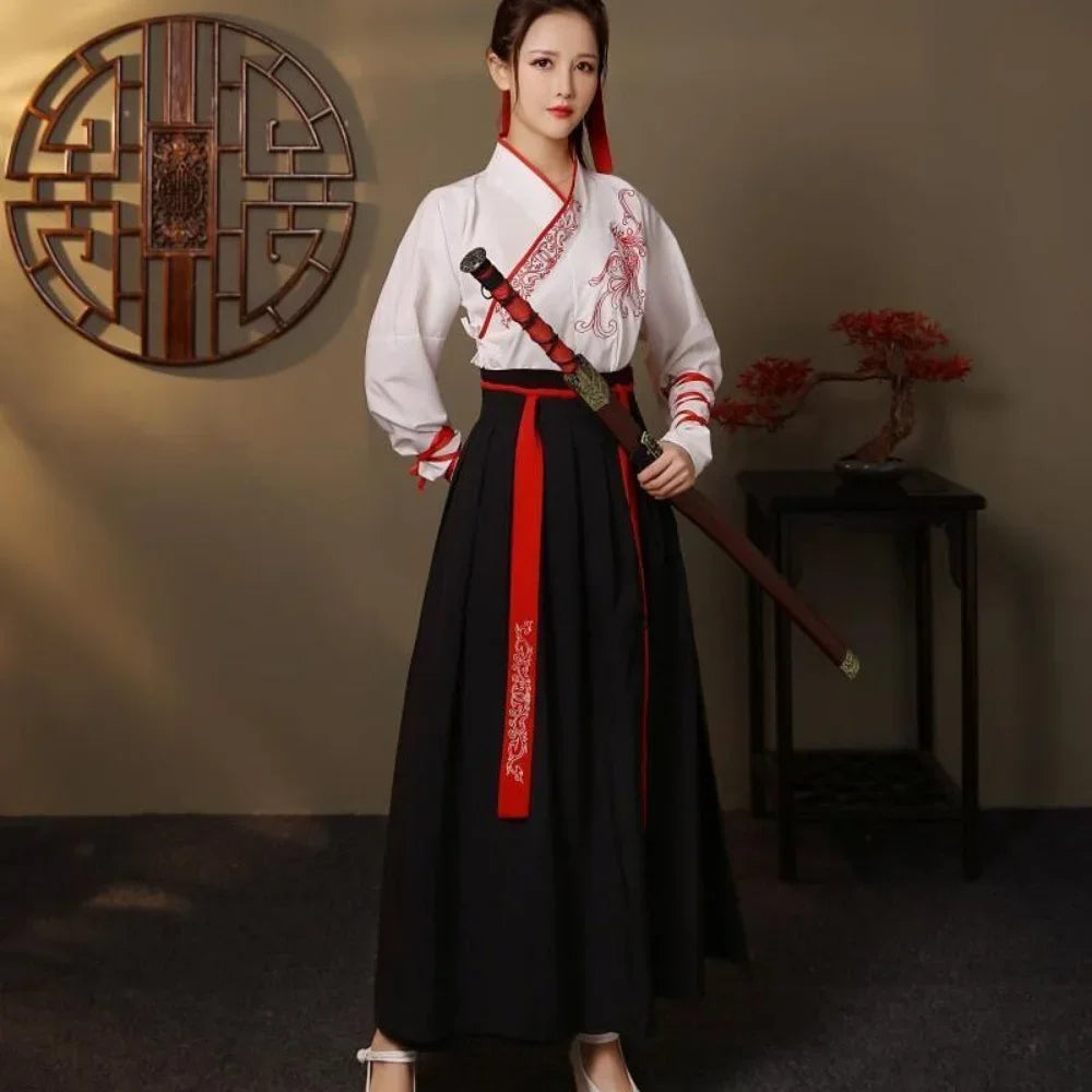 Streetwear Casual Chinese Traditional Dress Chinese Hanfu Dress Women Clothing Vintage Ethnic Style Fashion Clothes Elegant