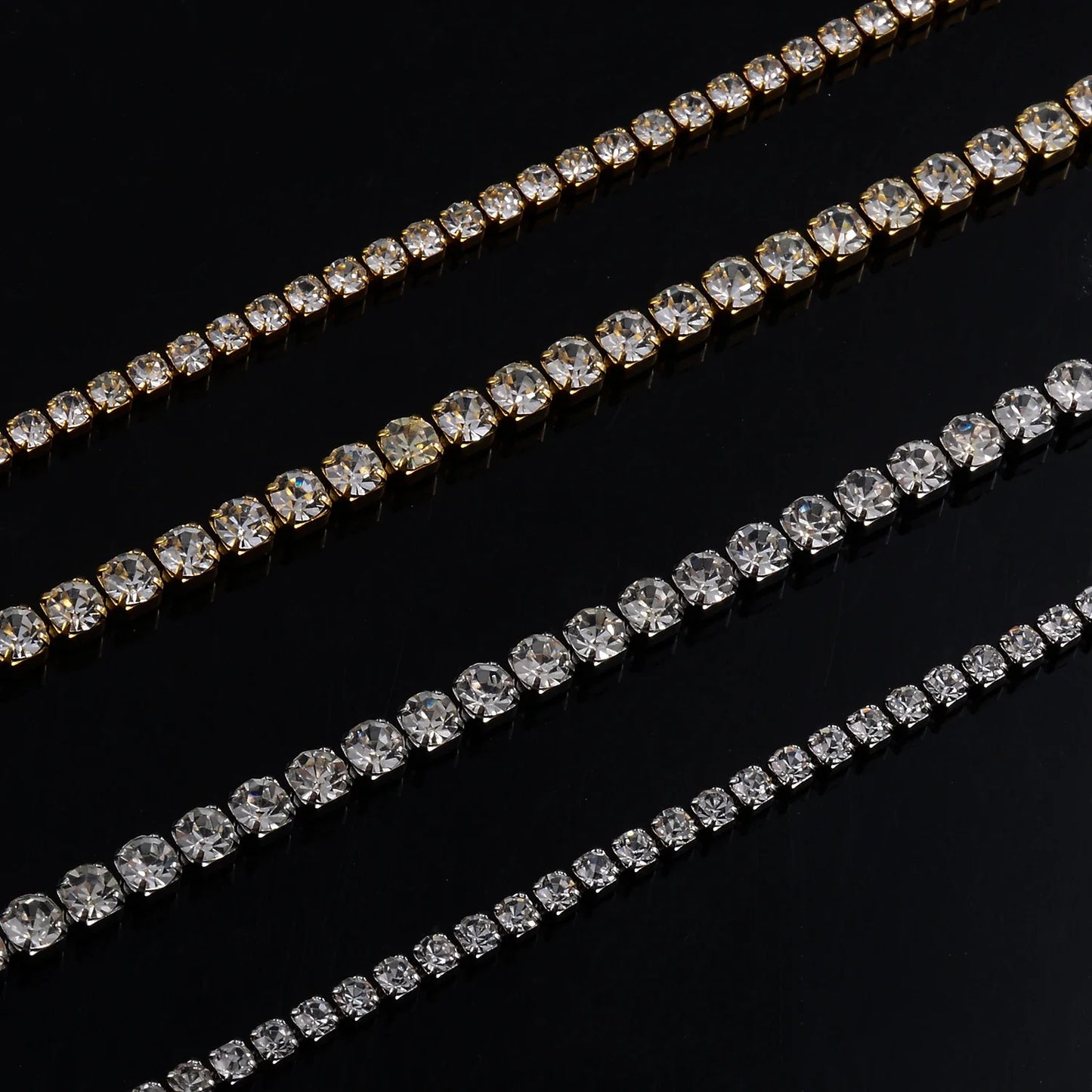Hot Sale New Style Stainless Steel Charm Buling Shine Zircon Crystal Bracelet Link Chain For Women Girls Fashion Jewelry