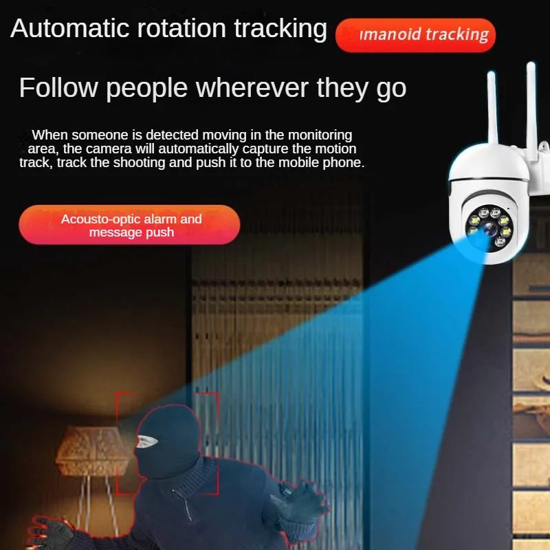 Wifi Video Surveillance IP Cameras Outdoor Night Auto Tracking Dual Screen Human Body Detection Dual Lens Security Protection IP