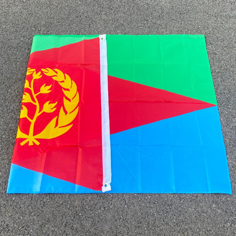 Aerlxemrbrae Custom Eritrea Flag banner 90x150cm Polyester Hanging Eritrean National for Decoration
