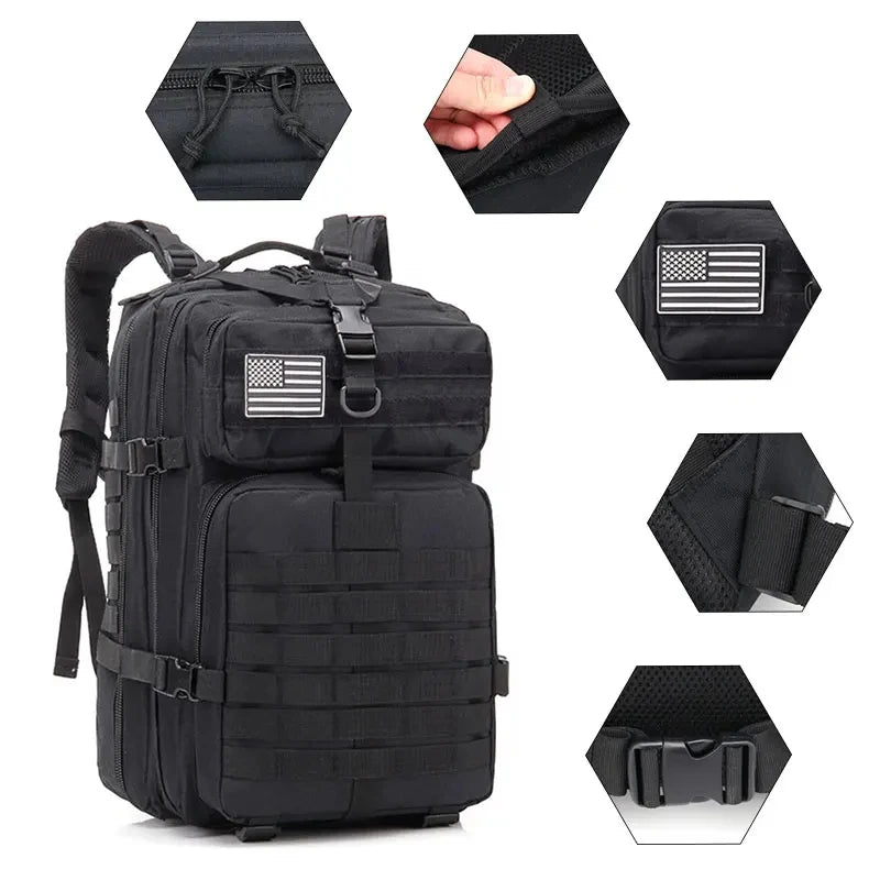 Men Large Capacity Travel Hunting Tactical 50L Military Backpack Camping Trekking Fishing Bag Waterproof Rucksacks Backpack