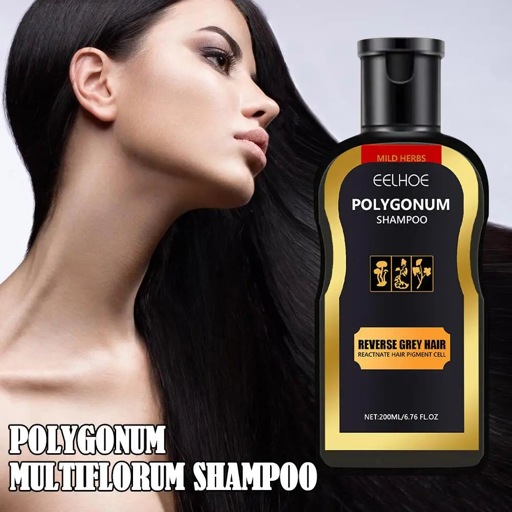 200ml Polygonum Multiflorum Shampoo Herbal White To Repair Anti-off Hair Nutrition Toiletries Moisturizing Black Care B5X3