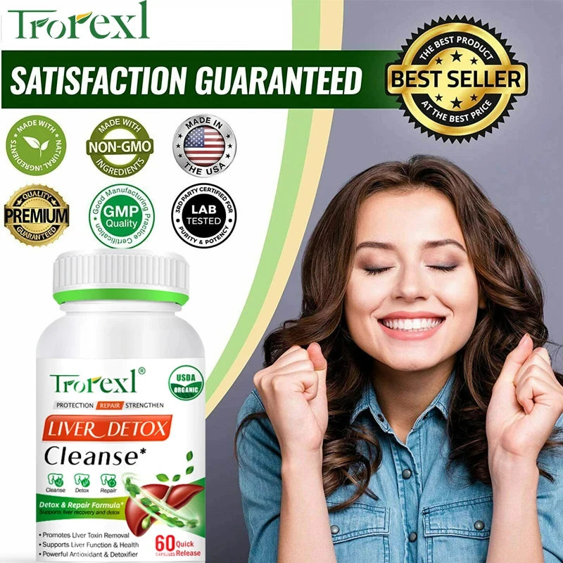 Liver Cleanse and Detox & Repair Formula - Herbal Liver Support Supplement with Papaya and Goji Berry for Liver Health - Liver D