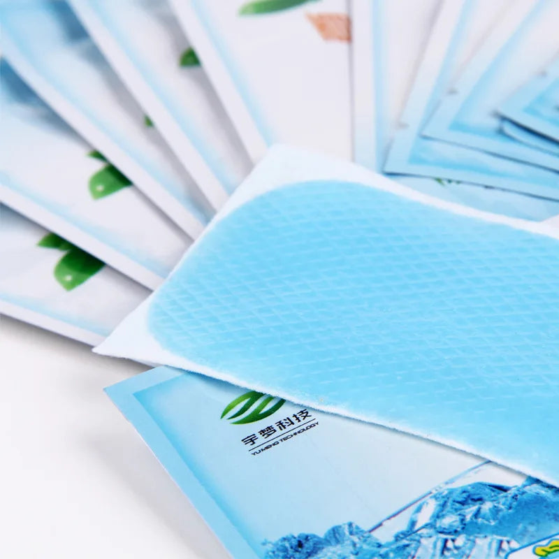 10pcs Migraine Headache Pad Lower Temperature Ice Gel Polymer Hydrogel Cooling Patch Adult Baby Fever Down Medical Plaster