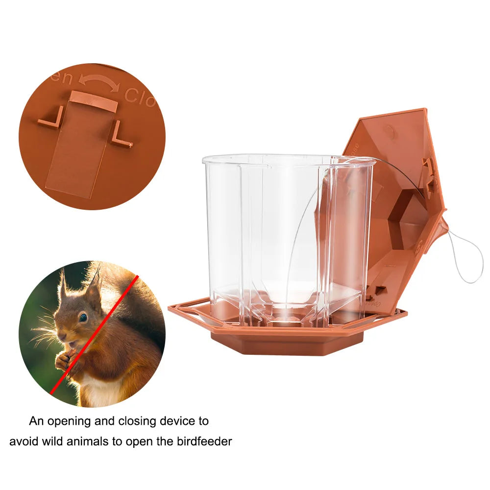 Bird Feeder Automatic Food Feeding Tool Hanging Gazebo Outdoor Birds Feeder Multiple Hole Nut Feeding House Bird Food Container