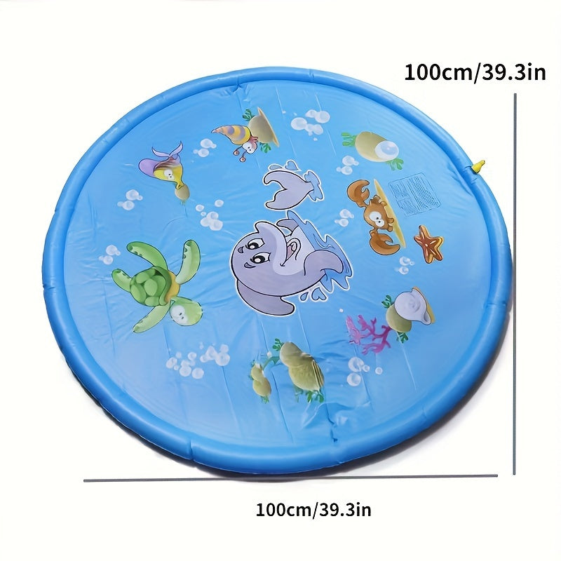 1pc Inflatable Water Spray Mat - Splash-Proof Outdoor Play Mat With Fun Sprinkler System