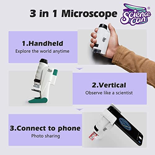 Handheld Microscope Lab Kit LED Light