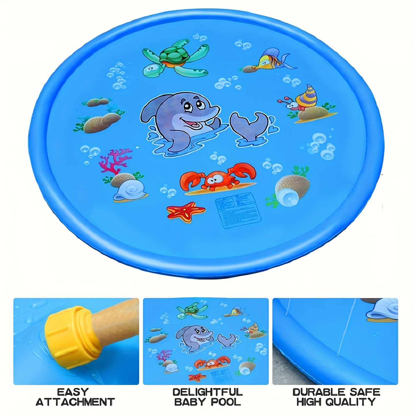 1pc Inflatable Water Spray Mat - Splash-Proof Outdoor Play Mat With Fun Sprinkler System
