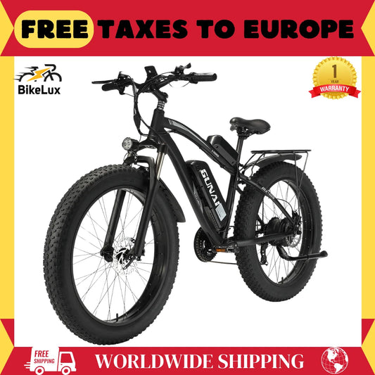 GUNAI MX02S Electric Bicycle 4.0 Fat Tire Ebike 1000W 48V 17Ah Electric Bike Men's Mountain E-bike Off-Road Bike with Rear Seat