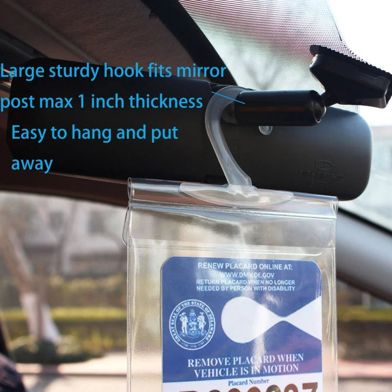 1pcs Handicap Parking Placard Holder Ultra Transparent Disabled Parking Permit Placard Protective Holder Cover Storage Bag